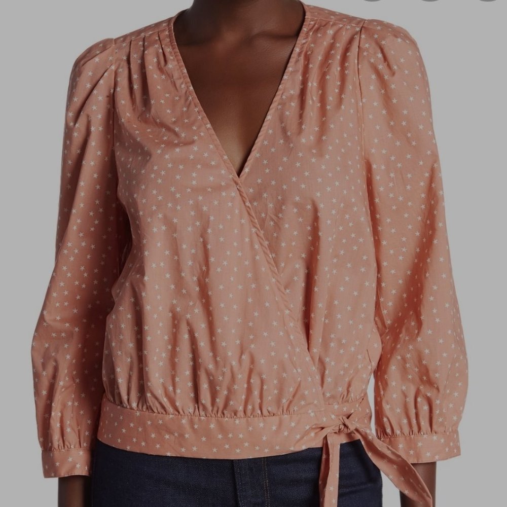 Madewell Star Print Wrap Shirt